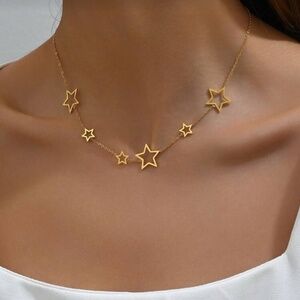 Gold Plated Stainless Steel Star Necklace | Celestial Layering Piece